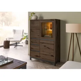 MASSIVMOEBEL24.DE Highboard Wildeiche 166x40x148 bianco geölt VILLANDERS #207