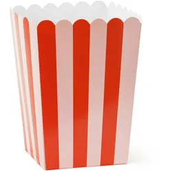 PartyDeco Popcorntüten gestreift 11x15,5cm 6er Set Candy Bar / Salty Bar Tüten Süßigkeiten Party Snacks Popcorn Behälter Kindergeburtstag Mottoparty