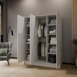 WFL GROUP Drehtürenschrank Mono Grifflos 150 x 200 x 51 cm Weiß