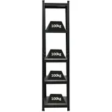 Proregal All Black Series Schwerlastregal Ragnar für Gesamtlast 500 kg HxBxT 180 x 45 x 45 cm Matt Schwarz Kellerregal Steckregal Garagenregal