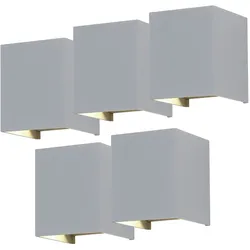 5er Set LED Außen Wand Lampen Grundstück Effekt UP&DOWN Strahler beweglich