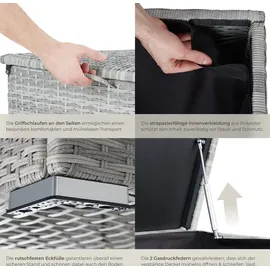 Tectake Auflagenbox 145 x 82,5 x 79,5 cm Hellgrau