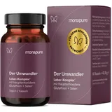 monapure der Umwandler Schilddrüsen & Leber Komplex mit Mariendistel, Artischocke, Cholin, Glutathion, Selen, NAC + weitere Aminosäuren - 60 Kapseln hochdosiert & vegan