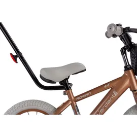 SUN BABY Kinderfahrrad Jungen Fahrrad Stützräder Schubstange ab 2-6 Jahre BMX Kinder (Cappuccino, 14 Zoll)