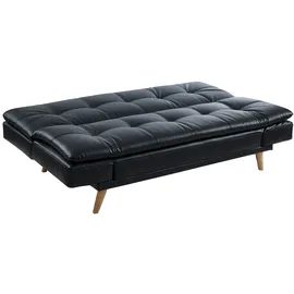 vente-unique Schlafsofa Zarina 3-Sitzer, Kunstleder, Schwarz