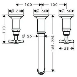 Hansgrohe Montreux 3-Loch Waschtischarmatur Brushed Black Chrome