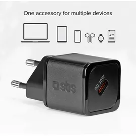 SBS 30-W-GaN-Power Delivery-Ultra-Schnellladegerät, Schwarz