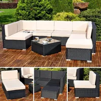 MuCoLa Lounge Sitzgarnitur Sitzgruppe Rattan Gartenmöbel Gartenset Sitzgruppe Terrasse