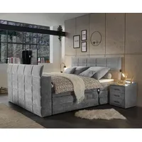 Lomadox Boxspringbett 180x200 cm, mit TV-Halterung, mit Bettkasten, Hotelbett