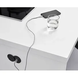 evoline (schulte) EVOline ONE Doppel USB-Port A und C in SCHWARZ / USB-Dose - Schwarz/Silber