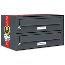 AL Briefkastensysteme 2er Briefkastenanlage Anthrazit Grau inkl. Zeitungsfach