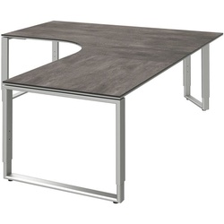 röhr Winkel-Schreibtisch »Objekt Plus« 90° Winkel rechts grau, 180x82x820 cm
