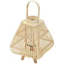ECD Germany Laterne H 45,5 cm Holzfarbe Beige