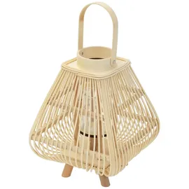 ECD Germany Laterne H 45,5 cm Holzfarbe Beige