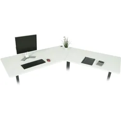 Mendler Tischplatte HWC-D40 für Eck-Schreibtisch, Schreibtischplatte, 120° ~ weiß