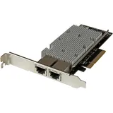 Startech StarTech.com 2-Port PCI Express 10GBase-T Ethernet Netzwerkkarte 10GbE Ethernet Adapter mit Intel X540 Chip (Mini PCI Express), Netzwerkkarte, Schwarz