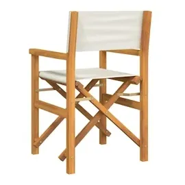 vidaXL Regiestuhl Klappbar Creme Massivholz Teak