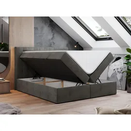 MKS Boxspringbett 160 x 200 cm H4 Dunkelgrau