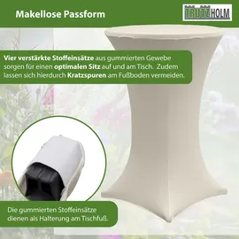 Baumarktplus 10x Stehtischhusse Stretch 70 cm beige Tischdecke Husse Bistrotisch