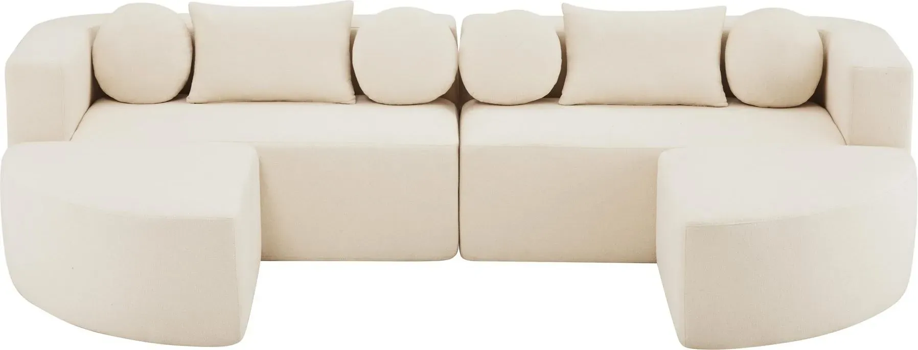 Modulare Schlafcouch mit Schlaffunktion, hochelastischer Schwamm und Taschenfederkern, 292x165x68 cm, Beige