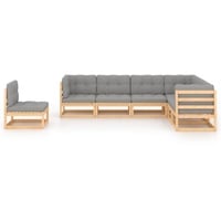 vidaXL 7-tlg Garten-Lounge-Set mit Kissen Kiefer Massivholz Modell 35