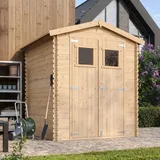 TIMBELA Gartenhaus M320+M320G 1,96 x 1,96 m Grau