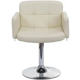 Mendler Esszimmerstuhl Orlando, Küchenstuhl Stuhl mit Armlehne, Kunstleder Chrom