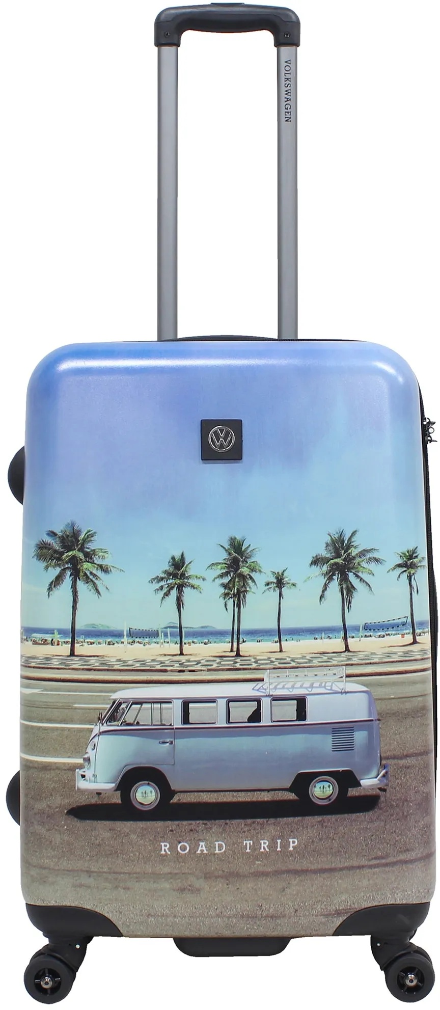 Koffer VOLKSWAGEN "Roadtrip" Gr. B/H/T: 44 cm x 67 cm x 24 cm, blau (blau, mehrfarbig) Koffer Trolleys