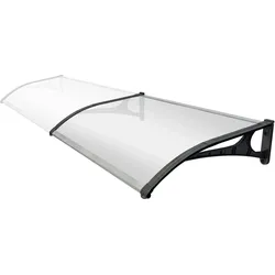 Wasabi - Vordach für Haustür 120x80 cm – 2,7 mm Solid Polycarbonat – Aluminium Halterungen – Schutzdach