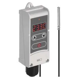 EMOS P5684 Anlegethermostat mit Fernfühler einstellbarer Schaltempfindlichkeit digitalem Display 5 bis 90 °C 45 x 45 x 130 mm