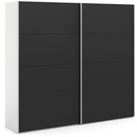 VCM ebuy24 Schwebetürenschrank, weiß und mattschwarz.