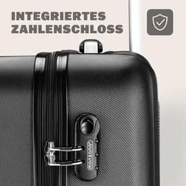 monzana Hartschalen Trolley 4-Rollen Cabin 50 cm / 34 l schwarz