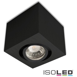 ISOLED Deckenaufbauleuchte für GU10 / MR16, eckig, IP20, schwenkbar, exkl. Fassung /Sockel, exkl. Leuchtmittel, Schwarz ISO-113123