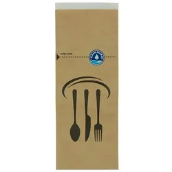 greenbox - Papier-Besteck-Taschen 10 x 26 cm, selbstklebend, braun, 2000 St.