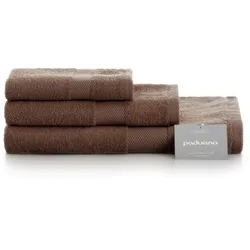 Set mit 3 Stück braunen PADUANA-Handtüchern