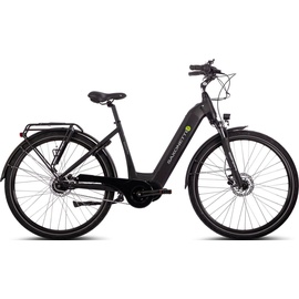 Saxonette E-Bike SAXONETTE "Quantum Plus" E-Bikes Gr. 50 cm, 28 Zoll (71,12 cm), schwarz E-Bikes Pedelec, Elektrofahrrad für Damen u. Herren, Cityrad