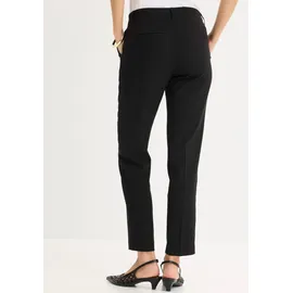 bonprix Anzughose BONPRIX "Anzugshose", Damen, Gr. 42, K-Gr, schwarz (schwarz (länge: kurz)), Obermaterial: 76% Polyester, Viskose, 2% Elasthan, slim fit, Hosen Anzughose, aus Polyester, Viskose und Elasthan, schmale Passform
