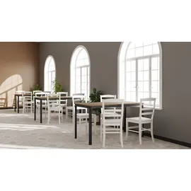 mades Schreibtisch Nova, 80x80x75 cm, Nussbaum, Nachbildung/anthrazit - Grau