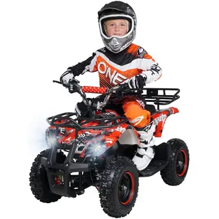 Actionbikes Motors Kinder Quad Elektro ATV Torino | 36 Volt 1000 Watt Motor bis 25 km/h - Kinderquad - Pocket Quad - Elektroquad - Miniquad - Für Kinder ab 6 Jahren (Schwarz Weiß Rot Polo)