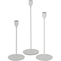 Boltze Kerzenständer-Set Malte Metall Weiß