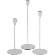 Boltze Kerzenständer-Set Malte Metall Weiß