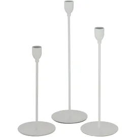 Boltze Kerzenständer-Set Malte Metall Weiß