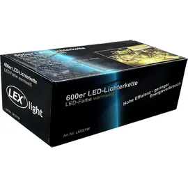 Mojawo 600'er LED Lichterkette Innen und Außen warmweiß