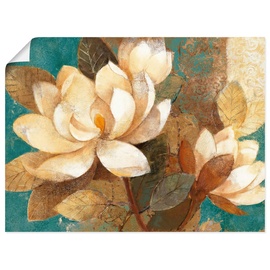 Artland Wandbild »Türkise Magnolien«, Blumen, (1 St.), braun