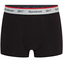 Reebok Trunk "OVETT", Herren, Gr. S, schwarz, Single Jersey, Obermaterial: 95% Baumwolle, 5% Elasthan, unifarben, eng, Unterhosen, basic, bequem, atmungsaktiv, mit Logo, breiter Bund, Baumwollmix