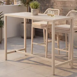 Mendler Stehtisch HWC-P91 105 x 130 x 65 cm Creme