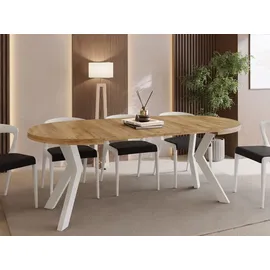 WFL GROUP Runder Esstisch 100 x 77 x 100 cm braun