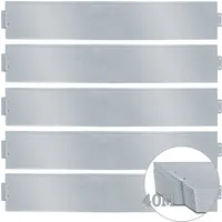 Wolketon - vingo Rasenkante Verzinkt, 40m Beetumrandung Metall, 100x18cm Beetumrandung Beetumrandung Mähkante Metall Palisade (Länge 40m - Höhe 18cm)