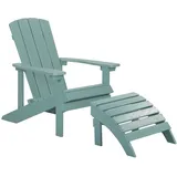 Beliani Gartenstuhl Blau 88 x75 x88