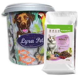 2,5 kg Lecker.Pet® Mia's Adult Herzhaftes Geflügel Katzenfutter Trockenfutter Vollnahrung in 30 L Tonne